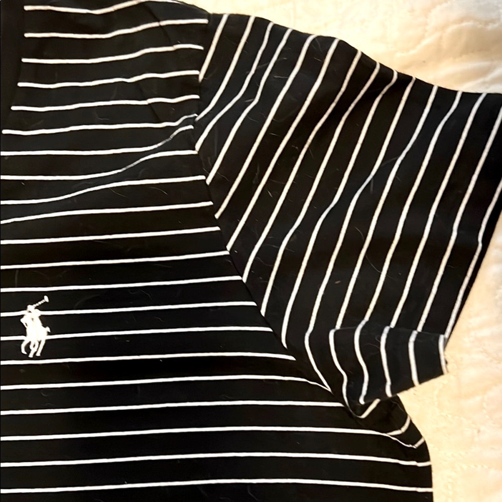 Polo by Ralph Lauren Black and White Fitted Short Sleeve Tee - Picture 5 of 7